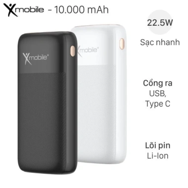Thanh lý Xmobile T121 10.000mAh Type-C PD QC3.0 22.5W - Như mới, chỉ 180.000 VND Thanh lý Xmobile T121 10.000mAh Type-C PD QC3.0 22.5W - Như mới, chỉ 180.000 VND