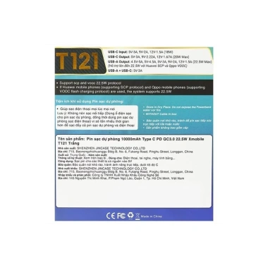 Thanh lý Xmobile T121 10.000mAh Type-C PD QC3.0 22.5W - Như mới, chỉ 180.000 VND 3 Thanh lý Xmobile T121 10.000mAh Type-C PD QC3.0 22.5W - Như mới, chỉ 180.000 VND 3