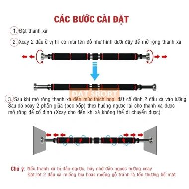 Thanh Tập Xà Đơn Treo Tường Gắn Cửa 60-150cm - Tập Gym Tại Nhà Giá 128k 4 Thanh Tập Xà Đơn Treo Tường Gắn Cửa 60-150cm - Tập Gym Tại Nhà Giá 128k 4