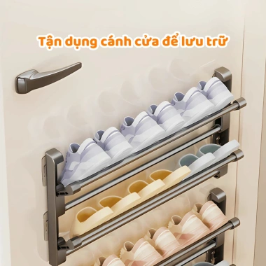 Thanh treo giày dép 2 tầng PAMPER gấp gọn, gắn tường, giá treo khăn thép không gỉ 75.000đ 9