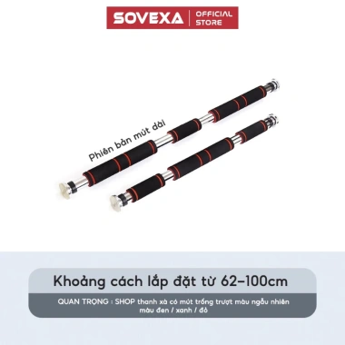Thanh Xà Đơn Treo Tường Gắn Cửa SOVEXA 60‑130cm – Chốt Chống Xoay, Gym Tại Nhà, 108k