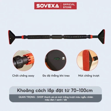 Thanh Xà Đơn Treo Tường Gắn Cửa SOVEXA 60‑130cm – Chốt Chống Xoay, Gym Tại Nhà, 108k 10 Thanh Xà Đơn Treo Tường Gắn Cửa SOVEXA 60‑130cm – Chốt Chống Xoay, Gym Tại Nhà, 108k 10