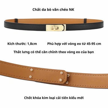 Thắt Lưng Da Bò Thủ Công 1,8cm CC Thời Trang Nữ - Dễ Phối Đồ, Giá Ưu Đãi 195k 2
