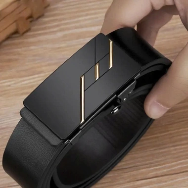 Thắt Lưng Da Cao Cấp Adam Paul TL12 - Dây Nịt Nam Sọc Vàng Kim, Giá 149k