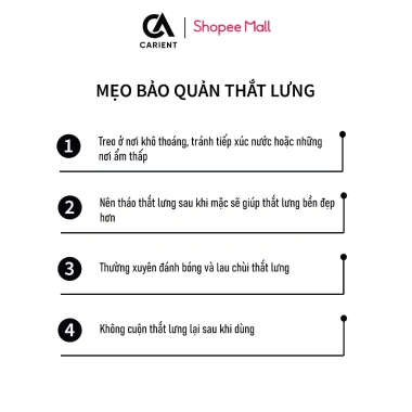 Thắt lưng nam da bò CARIENT HDP18 chính hãng - Sang trọng doanh nhân, giảm giá 188k 5