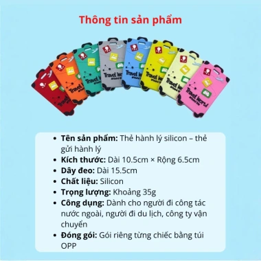 Thẻ gắn hành lý vali chống mất - họa tiết dễ thương, ghi thông tin, 19.000 VND
