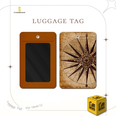 Thẻ Hành Lý Da Stormbreaker Đen-Nâu - Tag Treo Vali, Balo, Old Compass, Giá 115k