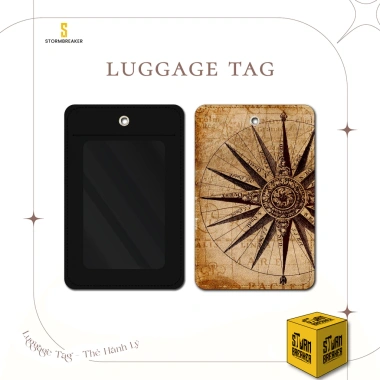 Thẻ Hành Lý Da Stormbreaker Đen-Nâu - Tag Treo Vali, Balo, Old Compass, Giá 115k