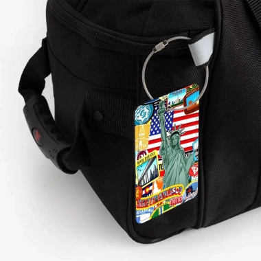 Thẻ Hành Lý Da STORMBREAKER Tag Treo Vali Du Lịch - Đen/Nâu, Sticker USA, 115k TAG011 4