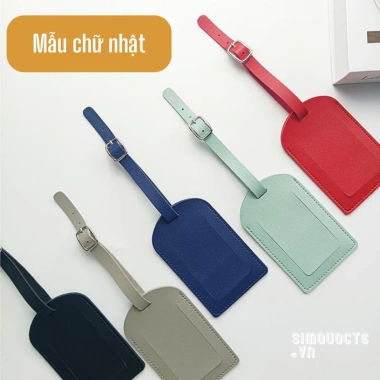 Thẻ name tag hành lý da PU chống nước gắn vali balo thiết kế pastel thời trang xinh xắn TAG06 giá 32.000 VND