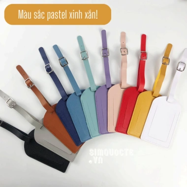 Thẻ name tag hành lý da PU chống nước gắn vali balo thiết kế pastel thời trang xinh xắn TAG06 giá 32.000 VND