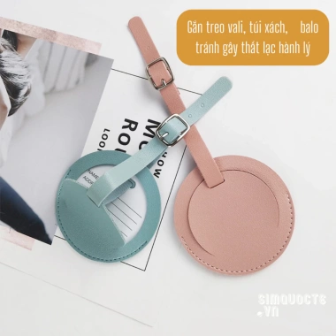 Thẻ name tag hành lý da PU chống nước gắn vali balo thiết kế pastel thời trang xinh xắn TAG06 giá 32.000 VND
