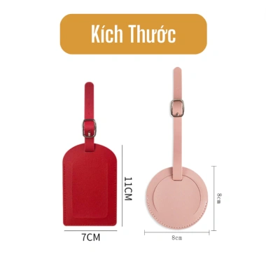 Thẻ name tag hành lý da PU chống nước gắn vali balo thiết kế pastel thời trang xinh xắn TAG06 giá 32.000 VND