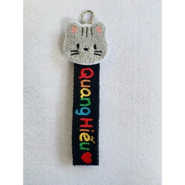 Thẻ Nametag Thêu Tên Mặt Gấu - Tag Treo Con Vật Yêu Cầu, Cặp Cho Bé, Giá 70.000₫