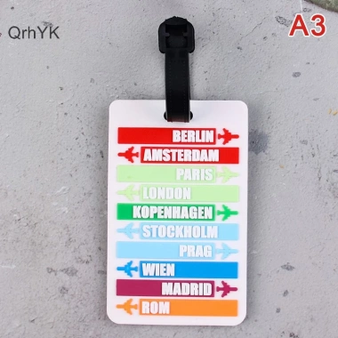 Thẻ tên hành lý Travelvali PVC cao cấp - An toàn, in tên quốc gia & thành phố, 16.000₫ 4