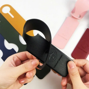 Thẻ tên vali da PU chống nước - Name tag gắn vali/balo, 30.000₫