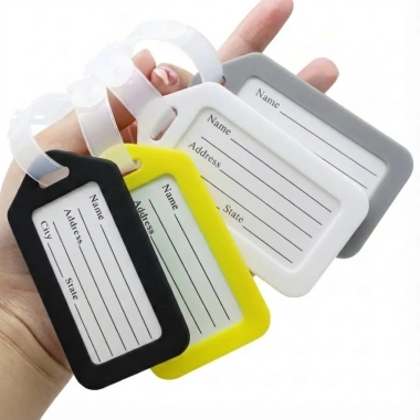 Thẻ Tên Vali Du Lịch Nhựa Dẻo Name Tag Hành Lý Gắn Cặp Sách Cho Bé 20.000đ