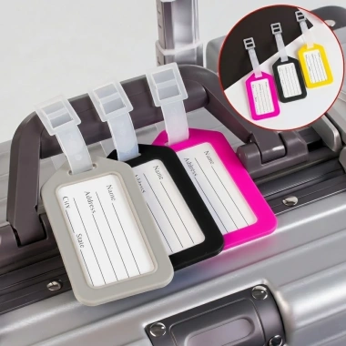 Thẻ Tên Vali Du Lịch Nhựa Dẻo Name Tag Hành Lý Gắn Cặp Sách Cho Bé 20.000đ