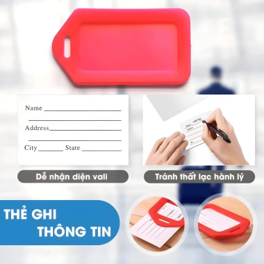 Thẻ Tên Vali Du Lịch Nhựa Dẻo Name Tag Hành Lý Gắn Cặp Sách Cho Bé 20.000đ