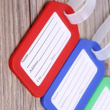 Thẻ Tên Vali Du Lịch Nhựa Dẻo Name Tag Hành Lý Gắn Cặp Sách Cho Bé 20.000đ