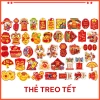 Thẻ treo cành hoa và cành đào 2 mặt Tết, hình thú vui nhộn, kèm dây treo dày dặn, chỉ 25.000₫