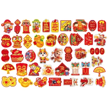 Thẻ treo cành hoa và cành đào 2 mặt Tết, hình thú vui nhộn, kèm dây treo dày dặn, chỉ 25.000₫ 3