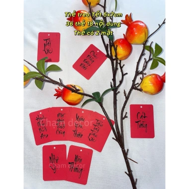 Thẻ treo Tết Pháp 5x7cm Set 36 thẻ 2 mặt - 18 nội dung - Giá ưu đãi 35.000đ