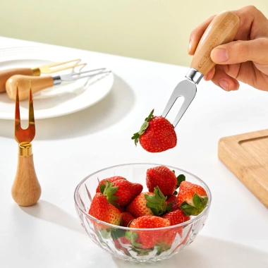 Thép không gỉ 304 - Máy ép khoai tây, tay gỗ, dao bơ, nĩa trái cây - Dụng cụ nhà bếp