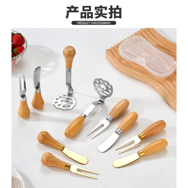 Thép không gỉ 304 - Máy ép khoai tây, tay gỗ, dao bơ, nĩa trái cây - Dụng cụ nhà bếp