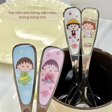 Thìa ăn trẻ em inox 304 kiểu yuanbao cao cấp – hoạt hình dễ thương, an toàn, bền đẹp