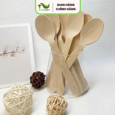 Thìa Gỗ & Muỗng Gỗ Dài 16cm Dùng 1 Lần Loại Thường B - Môi Trường Xanh T2ECOGREEN 7