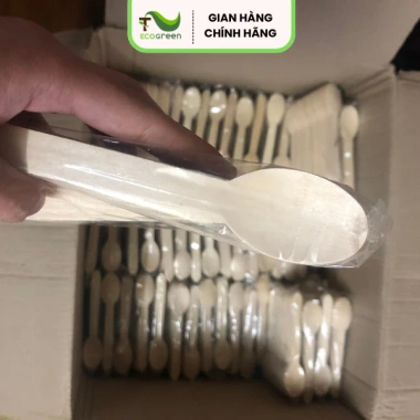 Thìa Gỗ & Muỗng Gỗ Dài 16cm Dùng 1 Lần Loại Thường B - Môi Trường Xanh T2ECOGREEN 8