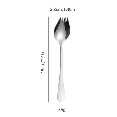 Thìa Salad Inox Kép Đa Năng - Thìa Nĩa Phương Tây, Tráng Miệng, Mì - Giá 20.790₫