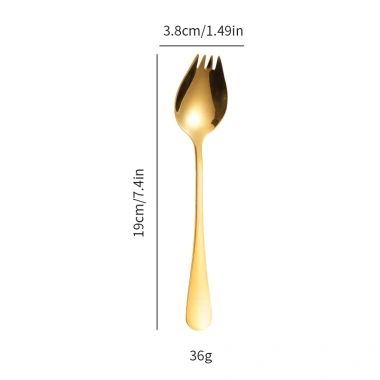 Thìa Salad Inox Kép Đa Năng - Thìa Nĩa Phương Tây, Tráng Miệng, Mì - Giá 20.790₫