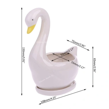 Thiên Nga sứ cắm hoa bày mâm thôi nôi - Chậu sứ trồng cây A035, giá chỉ 45.000 VND 7