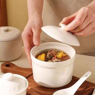 Thố Sứ Chưng Yến HUSU001 - Hũ Đựng Soup, Bát Có Nắp, Giá chỉ 12.400₫