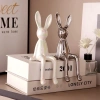 Thỏ tai dài ngồi sứ sang trọng - decor độc đáo cho giá sách, kệ tủ, chỉ 129.000 VND