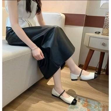 TH.STORE Giày Búp Bê Trắng Bạc Mẫu Mới 308 Giá ưu đãi 198.000 VNĐ