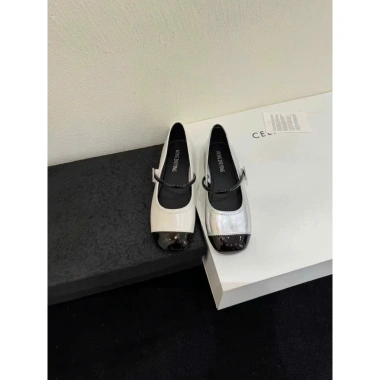 TH.STORE Giày Búp Bê Trắng Bạc Mẫu Mới 308 Giá ưu đãi 198.000 VNĐ