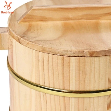 Thùng cơm hấp gỗ có nắp - Hộp đựng thực phẩm cho gạo, sushi - Tiện ích bếp, giảm 22% 7