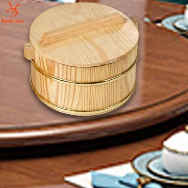 Thùng cơm hấp gỗ có nắp - Hộp đựng thực phẩm cho gạo, sushi - Tiện ích bếp, giảm 22% 9