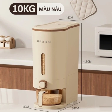 Thùng Đựng Gạo Thông Minh UFORU 5KG/10KG Nút Bấm Đổ Tự Động UFM480 - 250.000 VND 10
