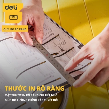 Thước kẻ thép Deli ZenTor 15-30cm - Nhỏ gọn, chống mòn gỉ, giá 14.000đ - DEAL 1K 6