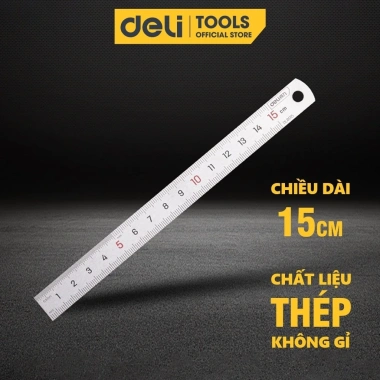 Thước kẻ thép Deli ZenTor 15-30cm - Nhỏ gọn, chống mòn gỉ, giá 14.000đ - DEAL 1K 8