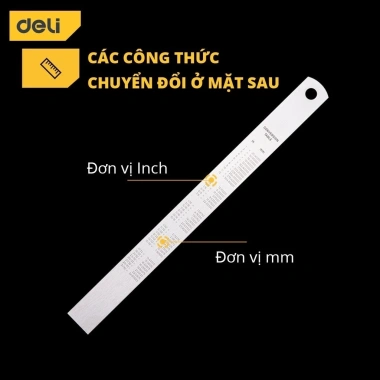 Thước kẻ thép Deli ZenTor 15-30cm - Nhỏ gọn, chống mòn gỉ, giá 14.000đ - DEAL 1K 9