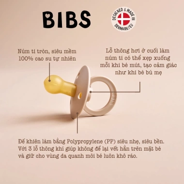Ti Giả BIBS Đan Mạch Chính Hãng cho Bé - Đệm êm, ngủ ngon, giảm 18% còn 187.950₫