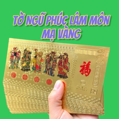 Tiền Ngũ Phúc Mạ Vàng Nhựa Quà Tết Kèm Bao Lì Xì Phong Thủy May Mắn 4.770đ