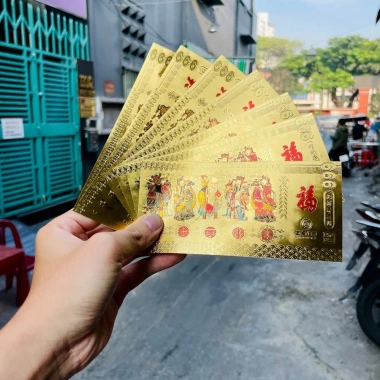 Tiền Ngũ Phúc Mạ Vàng Nhựa Quà Tết Kèm Bao Lì Xì Phong Thủy May Mắn 4.770đ
