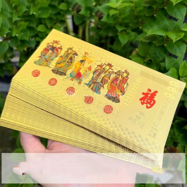 Tiền Ngũ Phúc Mạ Vàng Nhựa Quà Tết Kèm Bao Lì Xì Phong Thủy May Mắn 4.770đ