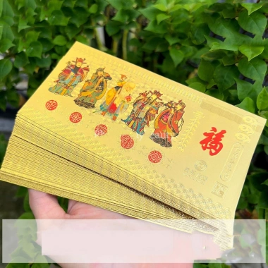 Tiền Ngũ Phúc Mạ Vàng Nhựa Quà Tết Kèm Bao Lì Xì Phong Thủy May Mắn 4.770đ